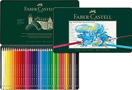 Faber-Castell 117536 - Matite Acquerellabili Albrecht Dürer, Astuccio In Metallo Da 36 Pezzi