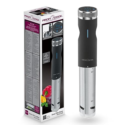 Profi Cook Proficook Della Sv 1126 Sous Vide Stick, Acciaio Inox, Display Multifunzione Led, Funzione Timer, 800 W, 8 Litri, Inossidabile, Nero, Ciano