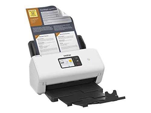 Brother Ads4500W Scanner Desktop, Connettività Wireless E Cablata,Usb 3.0 Superspeed E Scansione Diretta Su Host Usb, Scansione Fino A 35 Pagine/Min, 