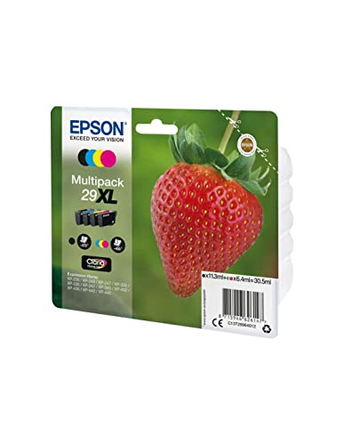 Epson Serie 29Xl Fragole Cartucce Claria Home Per Stampante Inkjet, Multipack 4 Colori, Formato Xl, Stampe Casa/Ufficio Fino 450 Pagine A Colori/470 B