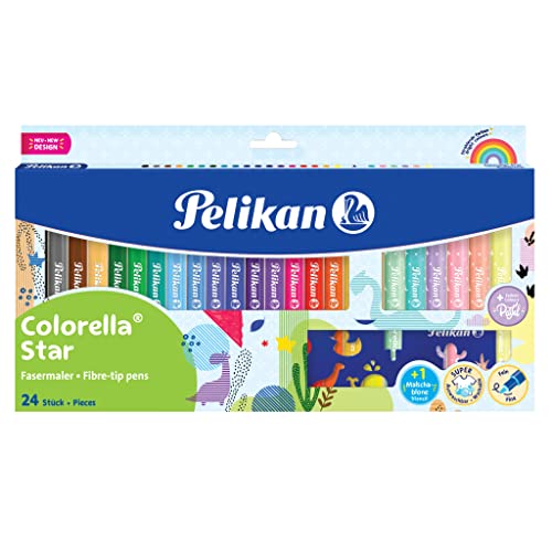 Pelikan Colorella® Star C302 822336 - Pennarelli Colorella® Star C302, 24 Colori: 18 Colori Vivaci + 6 Delicate Tonalità Pastello