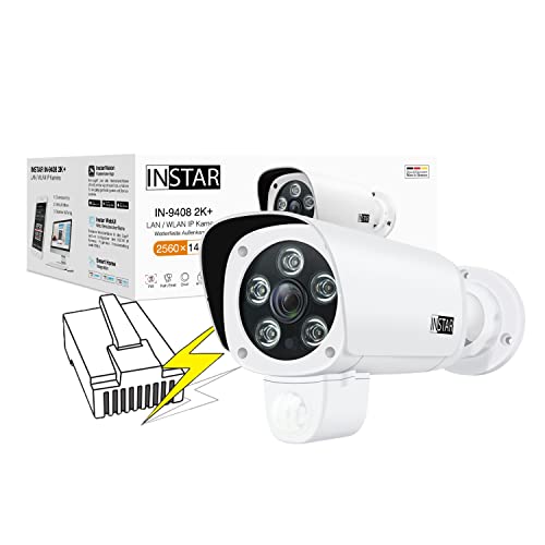 Instar® In-9408 2K+ Lan/Poe Telecamera Di Sorveglianza - Intelligenza Artificiale - Telecamera Per Esterni Resistente Alle Intemperie - Power Over Eth