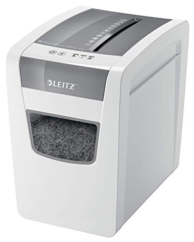 Leitz Distruggidocumenti Iq Sl Home Office, Livello Di Sicurezza P4, Capacità 10 Fogli (70-80 G/M²), Pattumiera Da 23 Litri, Bianco, 80010000