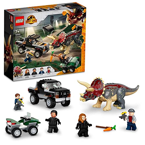 Lego Jurassic World 76950 - Attacco Per Triceratopi Pick-Up Camion Ambush 210 Pezzi.