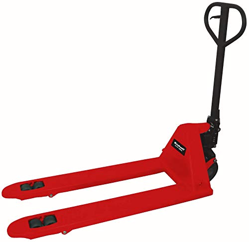 Einhell Tc-Pt 2500 Transpallet (Portata Max. 2500 Kg, Altezza Forche 80-190 Mm, Diam. Rulli Carico 80 Mm, Diam. Ruote Direzionabili 180 Mm, Lunghezza
