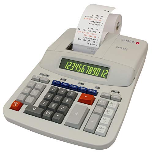 Olympia Cpd 512 - Calcolatrice Scrivente A 12 Cifre, Display Lcd, 210 X 295 X 67 Mm, Verde E Rosso