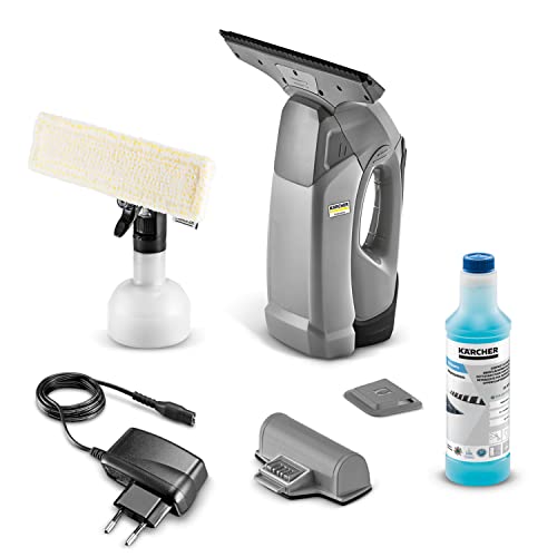 Kärcher 1.633-550.0, Wvp 10-Aspiragocce A Batteria Professionale, Per La Pulizia Senza Aloni Di Finestre, Piastrelle, Superfici Lucide, Grigio