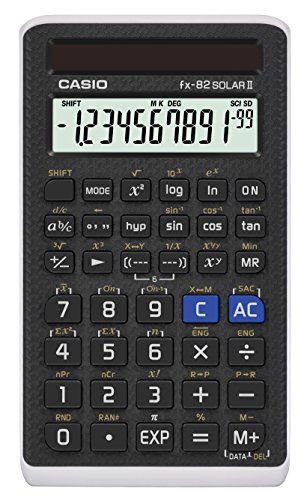 Casio 82Solarii Standard Della Scuola Calcolatrice Con Funzionamento A Energia Solare Blauer Engel, 144 Funzioni, 10 + 2 Cifre, Dura Guscio
