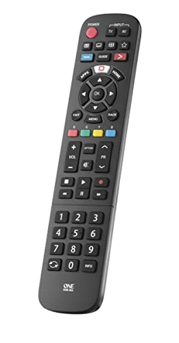 One For All – Telecomando Sostitutivo Per Tv Panasonic – Nessuna Installazione Necessaria – 3 Tasti Di Scelta Rapida Dell’App – Nero - Urc4914