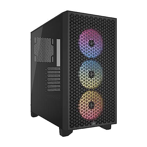 Corsair 3000D Rgb Airflow Case Per Pc Mid-Tower - 3X Ventole Ar120 Rgb - Supporto Gpu A Tre Slot - Adatto A 8 Ventole Da 120 Mm - Design Ad Alto Fluss