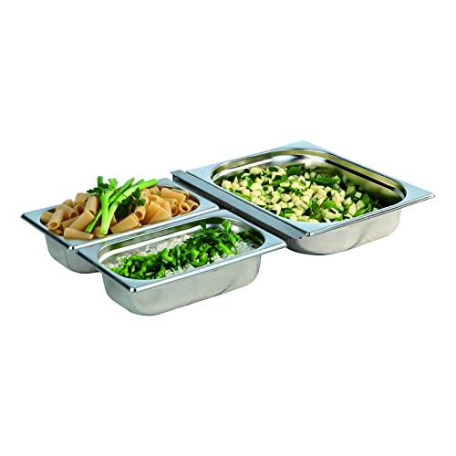 Aps Set Di 4 Contenitori Gn In Acciaio Inox Composto Da: 1 Contenitore Gn 1/2, 4 Litri 32,5 X 26,5 Cm, Profondità 65 Mm, 2 Contenitori Gn 1/4, 1,8 Lit