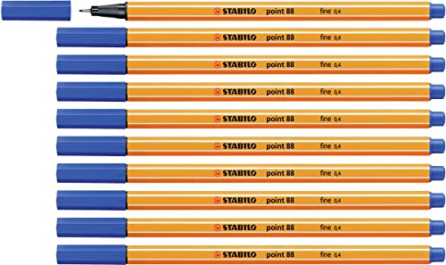 Fineliner - Stabilo Point 88 - Confezione Da 10 - Blu Scuro
