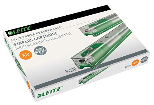 Leitz Power Performance Cassettes D'Agrafes Heavy Duty K10, Galvanisé, Boîte De 5 Cassettes, 5 X 210 Agrafes, 55930000