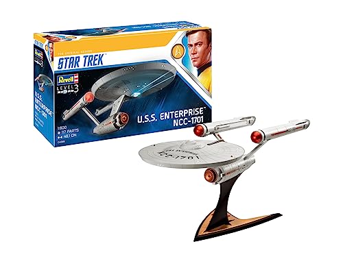 Revell- U.S.S. Enterprise Ncc-1701 (Tos) Star Trek James T. Kirk Kit Di Modelli In Plastica, Multicolore, 1/600, 04991/4991, Da 10 Anni In Su