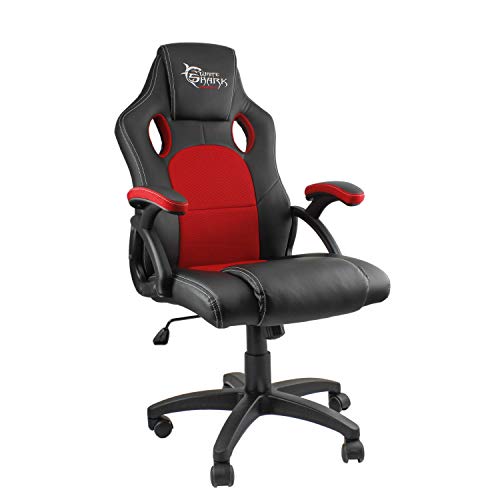 White Shark Sedia Da Gioco Kings Throne Nero/Rosso, Pelle Sintetica, Taglia Unica