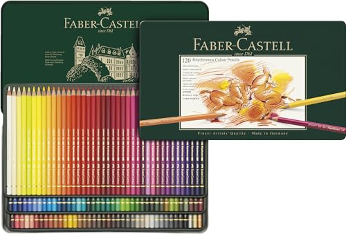 Faber-Castell 110011 - Matite Colorate Per Artisti Polychromos, Astuccio In Metallo Da 120 Pezzi