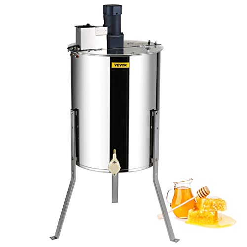 Vevor Estrattore Di Miele Elettrico In Acciaio Inox Capienza 4/8 Favi 140 W Velocità Max. 1300 Giri/Min Per Apicoltura, Smielatore Centrifuga Di Miele