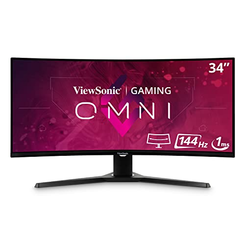 Viewsonic Vx3418-2Kpc - Led Monitor - Curved - 34" - 3440 X 1440 Wqhd @ 144 Hz - Mva - 300 Cd/M² - 4000:1-1 Ms - 2Xhdmi, 2Xdisplayport - Speakers