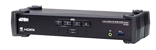 Aten 4-Port Usb 3.0 4K Hdmi Kvmpâ„¢ Switch With Audio Mixer Mode