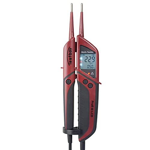 Testboy Profi Iii Rilevatore Tensione A Due Poli Lcd Cat Iv 1000 V Con Test Fi (Ampio Display Lcd Illuminato, Utilizzo A Una Mano, Test Senza Contatto