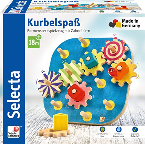 Selecta - Giocattolo Motorio “Kurbelspaß”, In Legno, 20,5 Cm, 62011