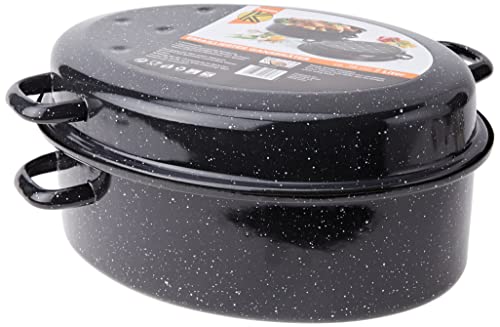 Karl Kruger Goose Roasters, Con Coperchio A Goccia, 38 Cm, Colore: Nero