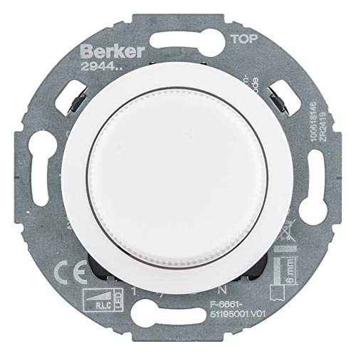 Berker Uni-Drehdimmer Z.-St.(Led) 1930/Glas, Pw. 294410