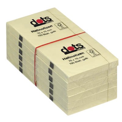 Dots – Punti Gialli Notes Adesive Da 7,5 X 7,5 Cm. 12