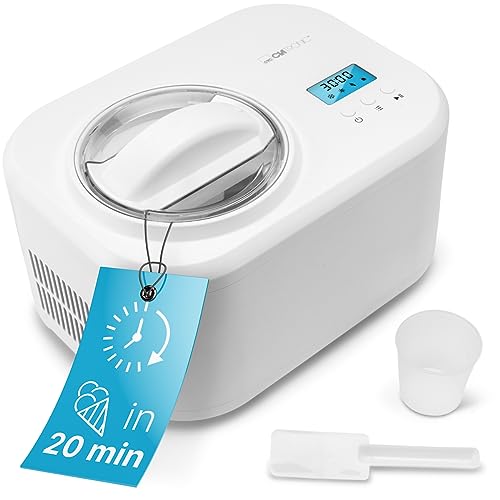 Clatronic® Gelatiera E Yogurt | Gelato In 20 Minuti | Per Fino A 1000 Ml | Gelatiera Con Compressore | Per Gelato E Yogurt | Include Proposte Di Ricet