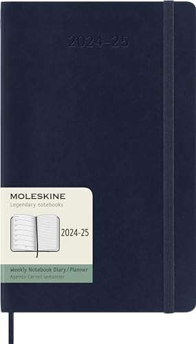 Moleskine Weekly Planner 2024-2025, Agenda Settimanale 18 Mesi 2025 Con Spazio Per Note, Con Copertina Morbida E Chiusura Elastica, Formato Large 13 X