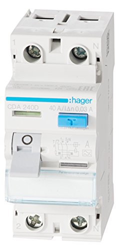 Hager Cda240D Fi-Schalter 2P 6Ka 40A 30Ma Typ A