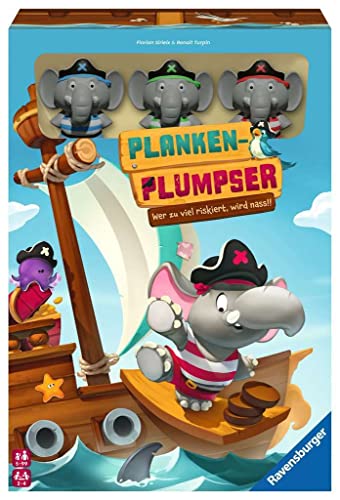 Ravensburger Kinderspiel 22342 - Planken-Plumpser - Wer Zu Viel Riskiert, Wird Nass!! - Ein Spannungsreiches Spiel Für 2 Bis 4 Kinder Ab 5 Jahren: Wer