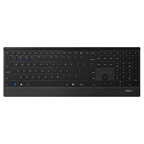 Rapoo Kabellose Ultraflache Multi-Mode-Tastatur E9500M Schwarz Drahtlose Multimodus-Verbindung