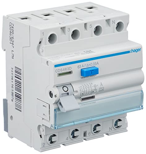 Interruttore Di Protezione, 63A Cds463Dquickconnect, Tipo A A 4 Poli 30 Ma, 400 V.