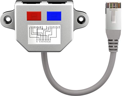 Goobay 68908 Splitter Cavi, Doppler Di Rete, Adattatore Cat A Y, Grigio