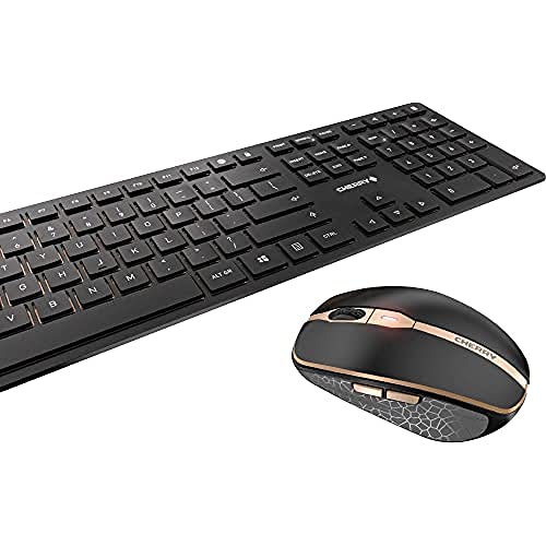 Cherry Dw 9000 Slim, Set Tastiera E Mouse Wireless, Layout Internazionale, Tastiera Qwerty, Batterie Ricaricabili, Meccanismo A Forbice Sx, Battitura