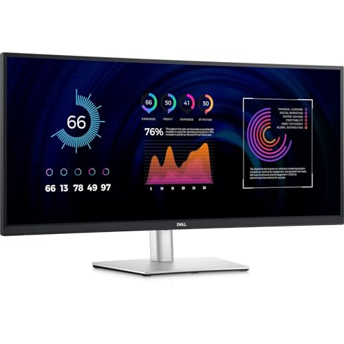 Dell P3424We Usb-C 34" Wqhd (3440X1440) 21:9 3800R Monitor Curvo, 60Hz, Ips, 5Ms, 99% Srgb, Usb-C, Displayport, Hdmi, 5X Usb, Rj45, 3 Anni Di Garanzia