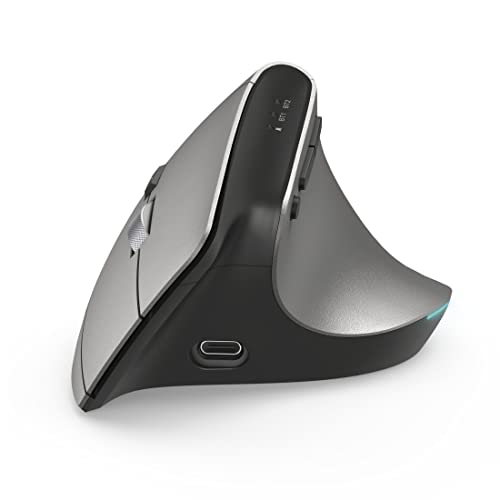 Hama Mouse Ergonomico Senza Fili (Radio) Ottico Antracite 8 Tasti 2400 Dpi Ergonomico, Ricaricabile
