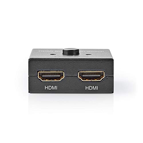 Nedis Interruttore Hdmi, 3 Porte, 1 Ingresso Hdmi, 2 Ingressi Hdmi, 1 Uscita Hdmi, 2 Uscite Hdmi, 2 Uscite Hdmi, 4 K A 60 Hz, 6 Gbps, Metallo, Antraci