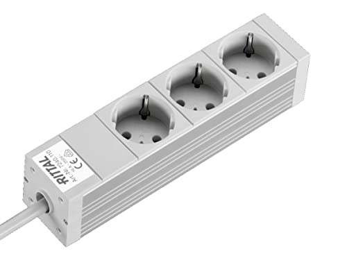 Rittal Dk - Ciabatta Multipla D Schuko A 3 Prese, 250 V, 16 A, Lht 262, 6 X 44 X 44 Mm, Senza Interruttore