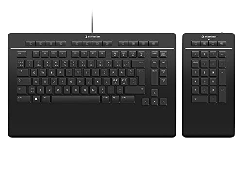 3Dconnexion Keyboard Pro With Numpad, Nordic (Qwerty), 3Dx-700094, Nero Opaco, Compatta
