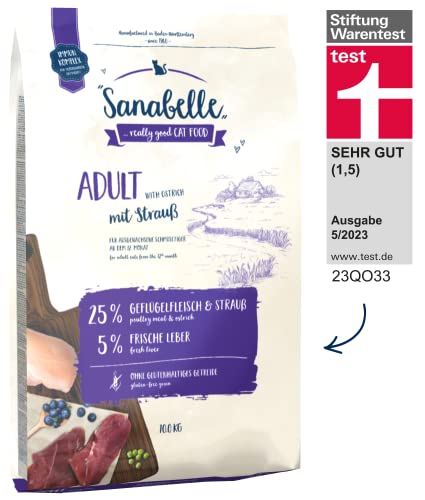 Sanabelle Adult Con Struzzo | Cibo Secco Per Gatti Adulti (Da 12 Mesi) | 1 X 10000 G