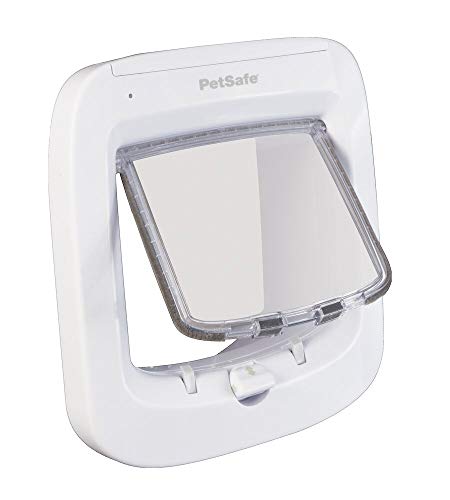 Petsafe Gattaiola Con Microchip, Porticina Per Animali Domestici A Batteria, Chiusura A 4 Vie E Installazione Semplificata, Bianco