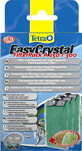 Tetra Easycrystal A250/300 Cartuccia Di Filtraggio Con Agente Antialghe Per Filtro, Per Acquari 10 L- 30 L, Confezione Da 3 Cartucce