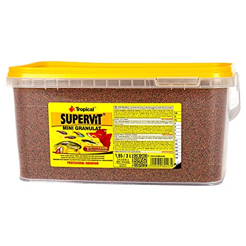 Supervit Mini Granulat 3L / 1,95Kg - Mangime Base Per Piccoli Pesci D'Acquario E Crostacei