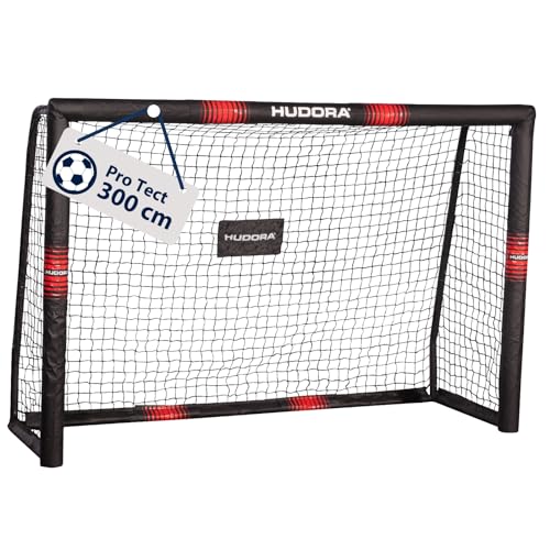 Hudora Porta Da Calcio Pro Tect, Porta Da Calcio Grande Per Bambini E Adulti, Porta Da Calcio Rivestita In Gommapiuma Con Rete, Porta Da Esterno Di Qu