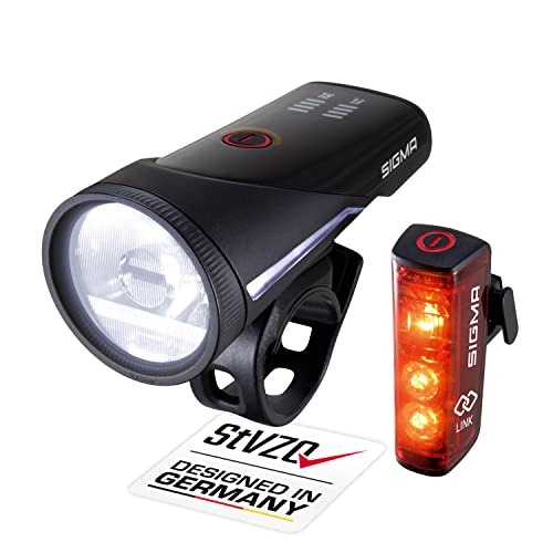Sigma Sport Aura 100 Usb/Blaze Link, Set Fanali Per Bicicletta, Con Fanale Anteriore E Posteriore, Alimentazione A Batteria, Omologazione Stvzo E Ópti