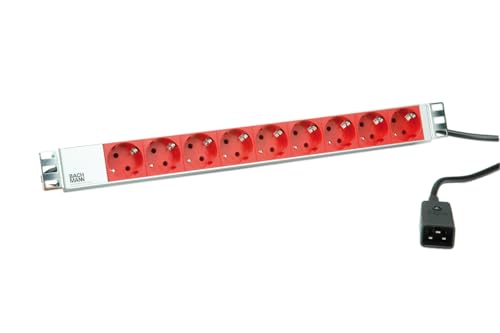 Bachmann 19 Multipresa 9 Prese Schuko Con Presa C20, 1 Pezzi, 333.936, Light Grey, Larga