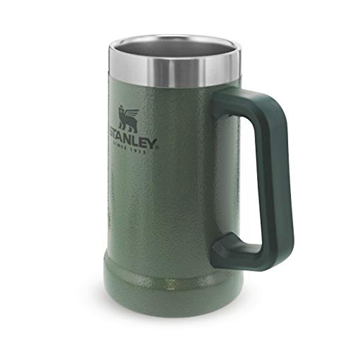 Stanley Adventure Vacuum Stein 0.7L Hammertone Green - Mantiene La Birra Fresca Per 7 Ore - Bricco Di Birra Con Manico In Acciaio Inossidabile - Lavab