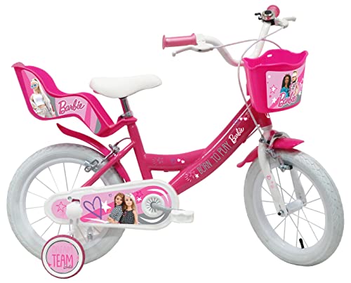 Barbie - Bicicletta Bambina, Rosa-Bianco, Misura 14"